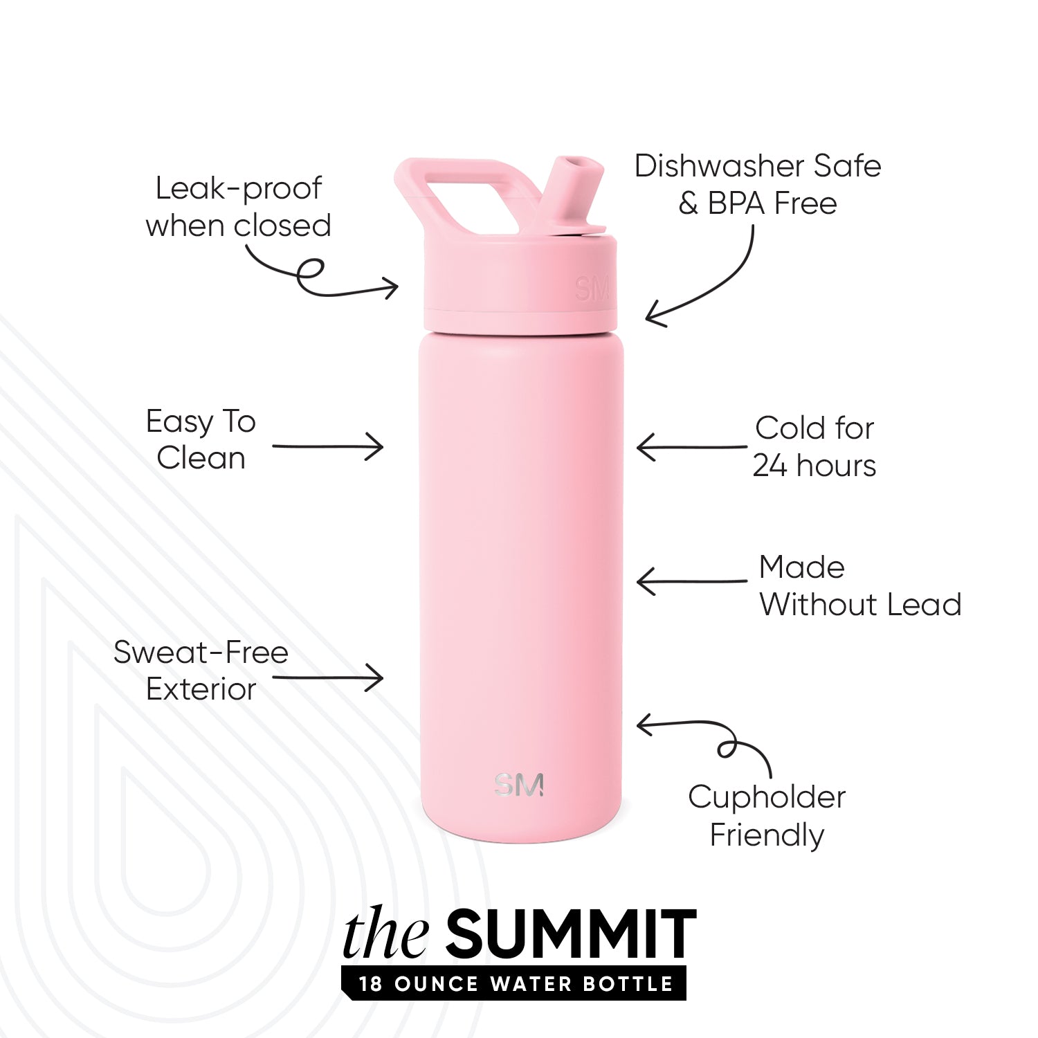 Summit Kids Water Bottle with Straw Lid - Image 2