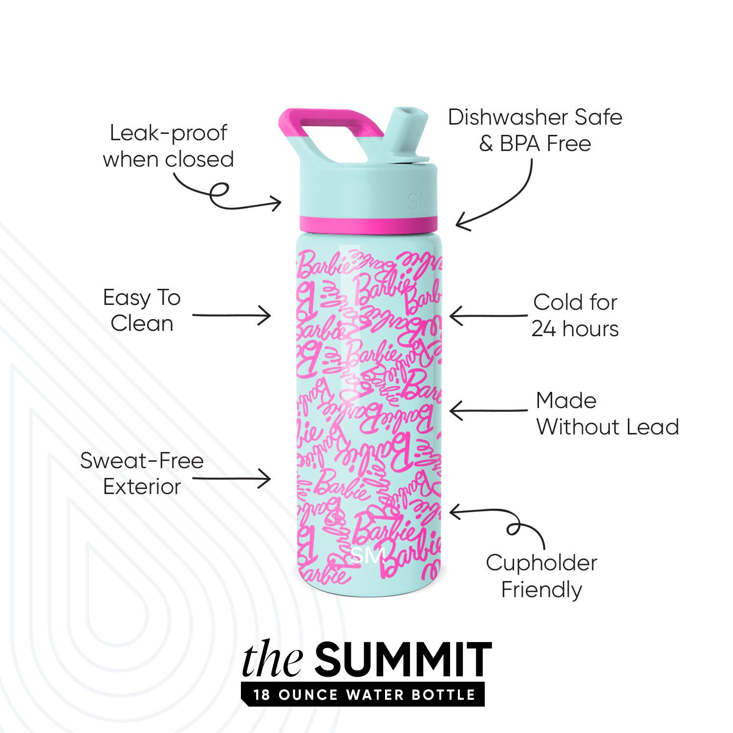 Summit Kids Water Bottle with Straw Lid - Image 2